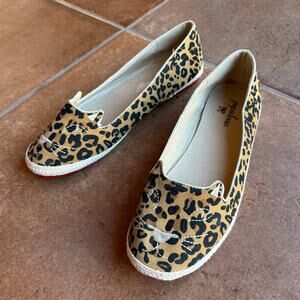Pepaloves Leopard Novelty Flats w Espadrille Styling size 41/US 10